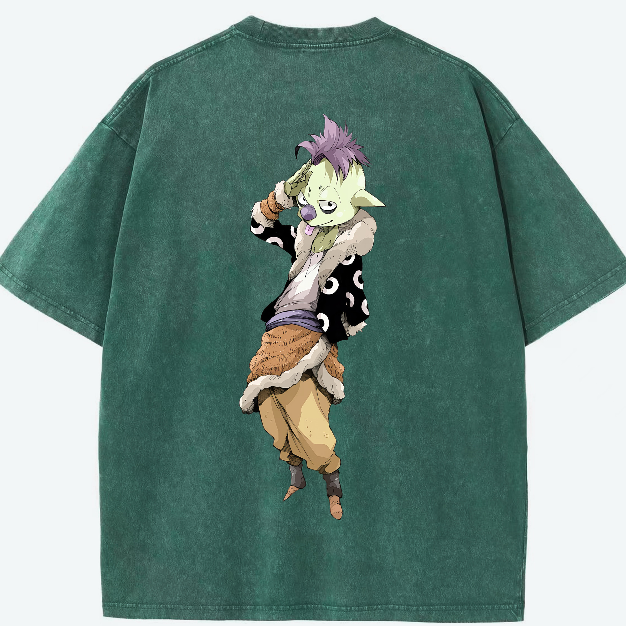 （画像用） 転スラ Regarding Reincarnated to Slime 綿100% ヴィンテージ風 半袖Tシャツ（背面プリント）